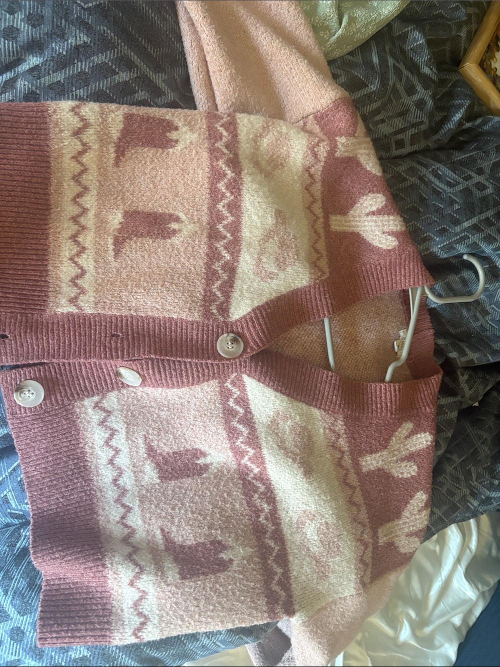 Women's Western  Patterned Knit Cardigan Sweater